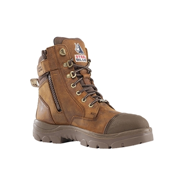 Steel Blue - Southern Cross Zip Leather Steel Toe Work Boots